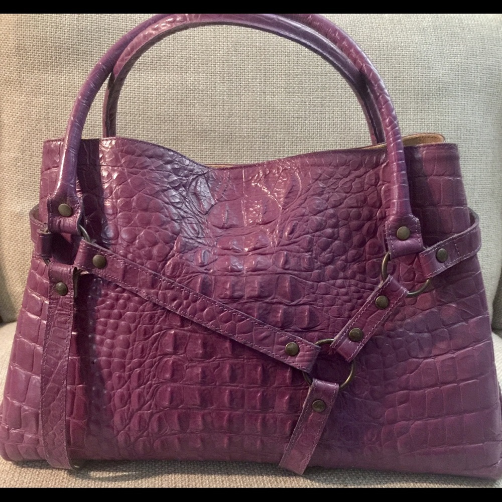 T Bags Los Angeles mauve embossed leather …